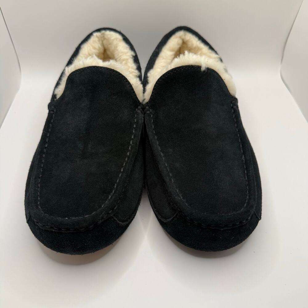 UGG Men’s‎ Ascot Black Suede Slip On Loafer Slippers- Size 9 - Picture 2 of 6